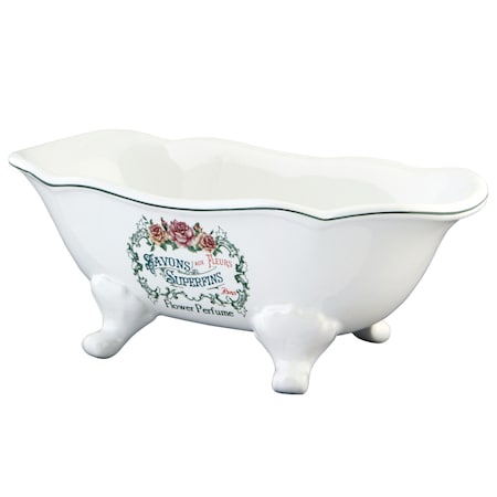 Savon Superfins 8 Slipper Clawfoot Tub Decorative Soap Dish, White